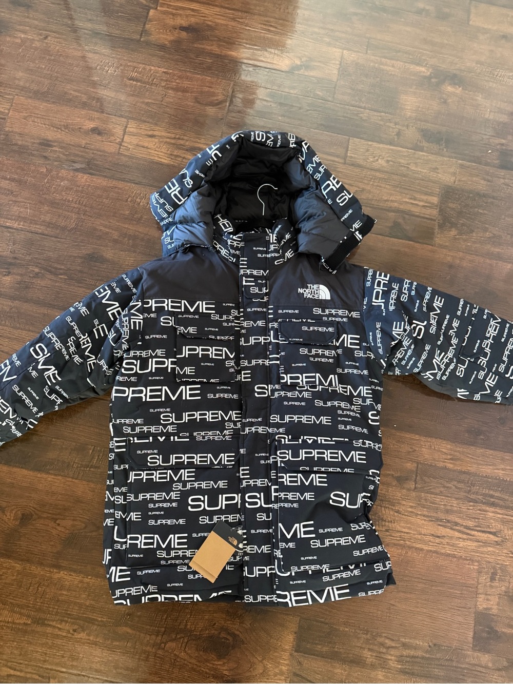 Supreme Black and White Logo All-Over Jacket